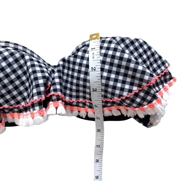 Arizona Gingham Flounce Tassel Push Up Bikini Size Small - Picture 10 of 15